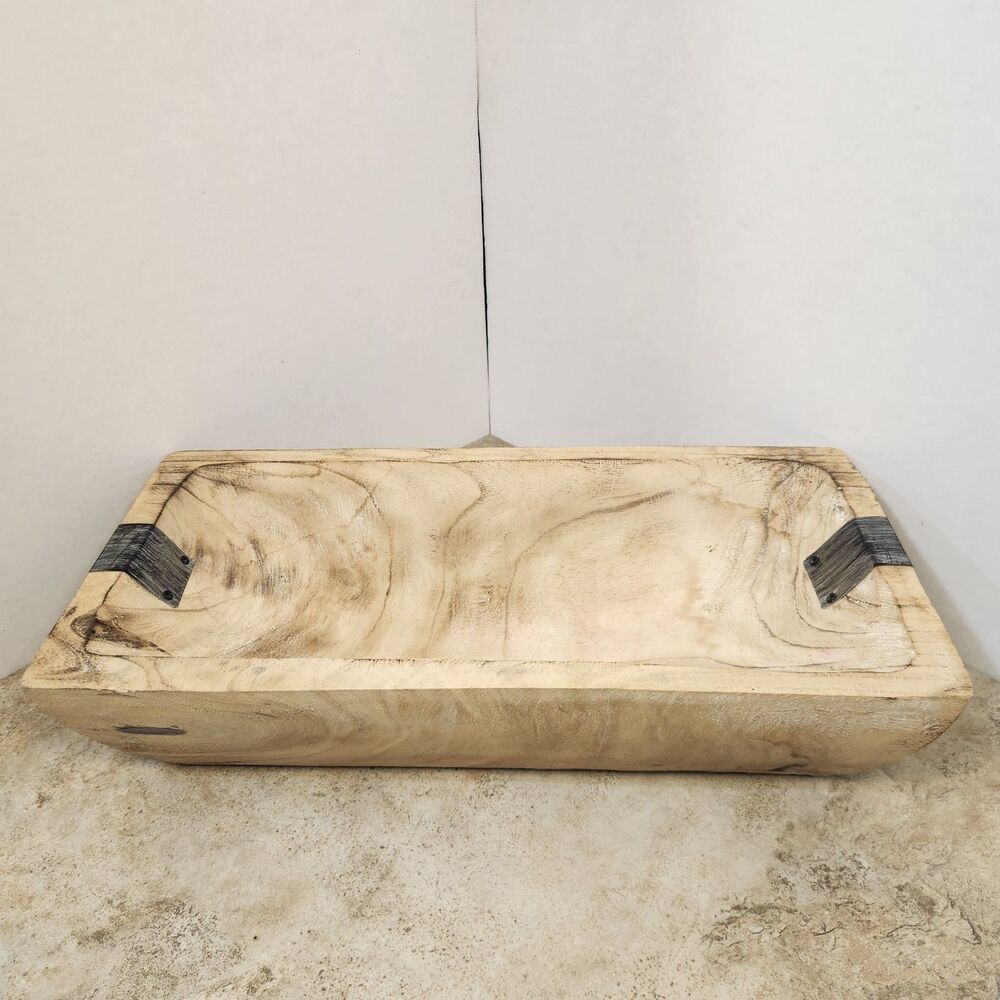 SONOMA Wooden Decorative Bowl 16in Rectangle
